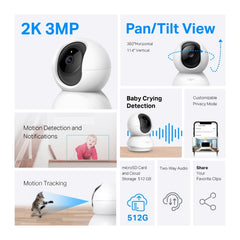 TP-Link TC71 Almohadilla Cámara de seguridad IP Interior 2304 x 1296 Pixeles Escritorio — imagen 2