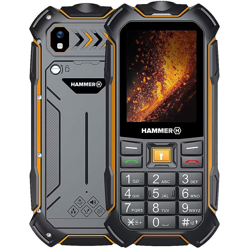 Teléfono Móvil Rugerizado Hammer Boost 2 Lte 2.4 2Mpx 4G Negro/Naranja · TEL001027 · vista 1