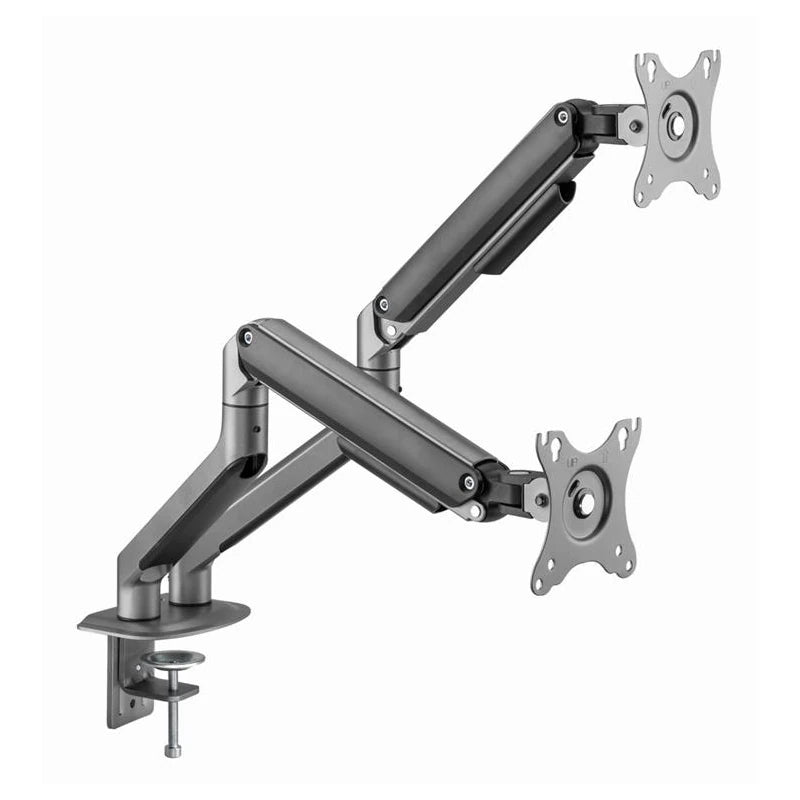 Gembird Brazo Monitor Doble Ajustable Gris · vista 1