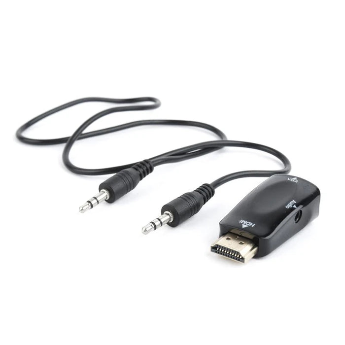 Gembird Adaptador HDMI a VGA y audio, negro · vista 1