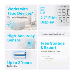 TP-Link Tapo T315 Interior Sensor de temperatura y humedad Independiente Inalámbrico — imagen 3
