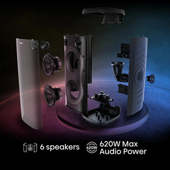 Altavoces Hisense party thunder inalambricos 620w bluethoot 5.4 led · vista 3