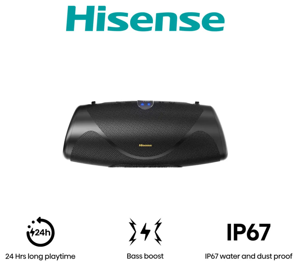 Altavoz Hisense portatil we boom 140w 24h · vista 1