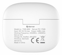 Auriculares Bluetooth Denver twe-48w inalambricos blancos · vista 6