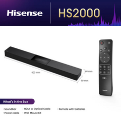 Barra sonido Hisense hs2000 2.1 subwoofer integrado 240w dolby digital bt · vista 2