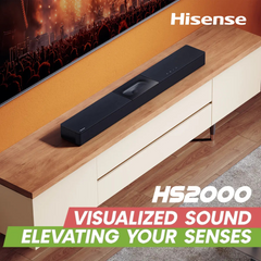 Barra sonido Hisense hs2000 2.1 subwoofer integrado 240w dolby digital bt · vista 5