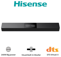 Barra sonido Hisense hs2000 2.1 subwoofer integrado 240w dolby digital bt · vista 1