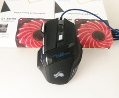 Ratón gaming USB de 7 botones con luces