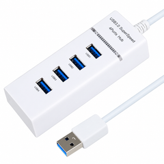 Hub USB 3.0 blanco de 4 puertos