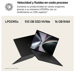 Portatil LG gram u5 16gb 512gb 14" wuxga freedos noac · 14ZB90S-G.AX55BN · vista 8