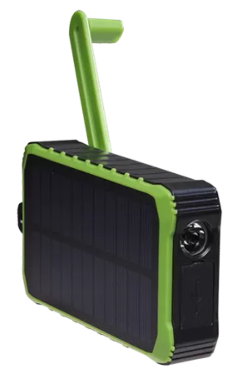 Powebank Denver solar de 10000mah con manivela manual · vista 1