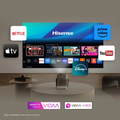 Proyector Hisense m2pro tricolor 1300 lumenes 4k smart tv · vista 10