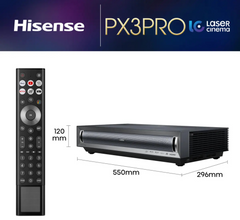 Proyector trilaser Hisense PX3-PRO 4k UHD 3000 lumenes dolby vision atmos · vista 3