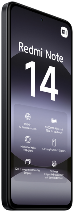 Xiaomi Redmi Note 14 16,9 cm (6.67") Ranura híbrida Dual SIM 4G USB Tipo C 6 GB 128 GB 5500 mAh Negro — imagen 3