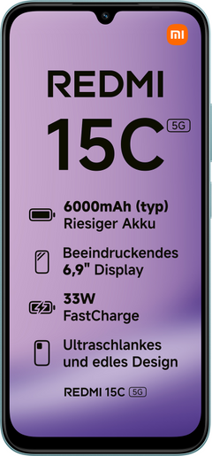 Xiaomi Redmi 15C 17,5 cm (6.9") 5G USB Tipo C 4 GB 128 GB 6000 mAh Verde — imagen 2