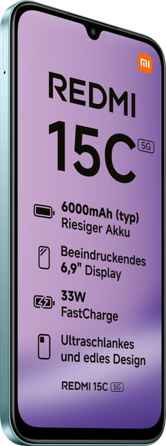 Xiaomi Redmi 15C 17,5 cm (6.9") 5G USB Tipo C 4 GB 128 GB 6000 mAh Verde — imagen 3