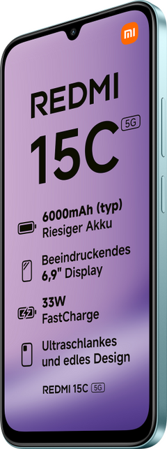 Xiaomi Redmi 15C 5G 17,5 cm (6.9") Ranura híbrida Dual SIM USB Tipo C 4 GB 256 GB 6000 mAh Verde — imagen 4
