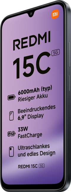 Xiaomi Redmi 15C 17,5 cm (6.9") 5G USB Tipo C 4 GB 128 GB 6000 mAh Negro — imagen 4