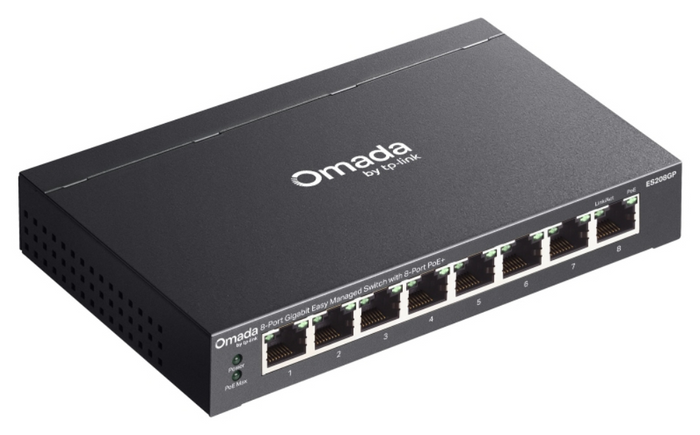 TP-Link Omada ES208GP switch Gestionado L2 Gigabit Ethernet (10/100/1000) Energía sobre Ethernet (PoE) DIN rail Negro — imagen 4