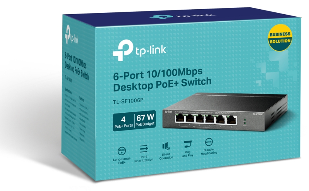 TP-Link TL-SF1006P switch No administrado Fast Ethernet (10/100) Energía sobre Ethernet (PoE) Negro — imagen 3
