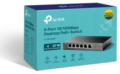 TP-Link TL-SF1006P switch No administrado Fast Ethernet (10/100) Energía sobre Ethernet (PoE) Negro — imagen 3