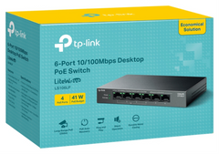 TP-Link LiteWave LS106LP switch No administrado Fast Ethernet (10/100) Energía sobre Ethernet (PoE) Negro — imagen 4