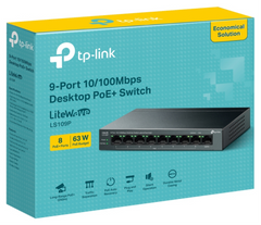 TP-Link LiteWave LS109P switch No administrado Fast Ethernet (10/100) Energía sobre Ethernet (PoE) Negro — imagen 4