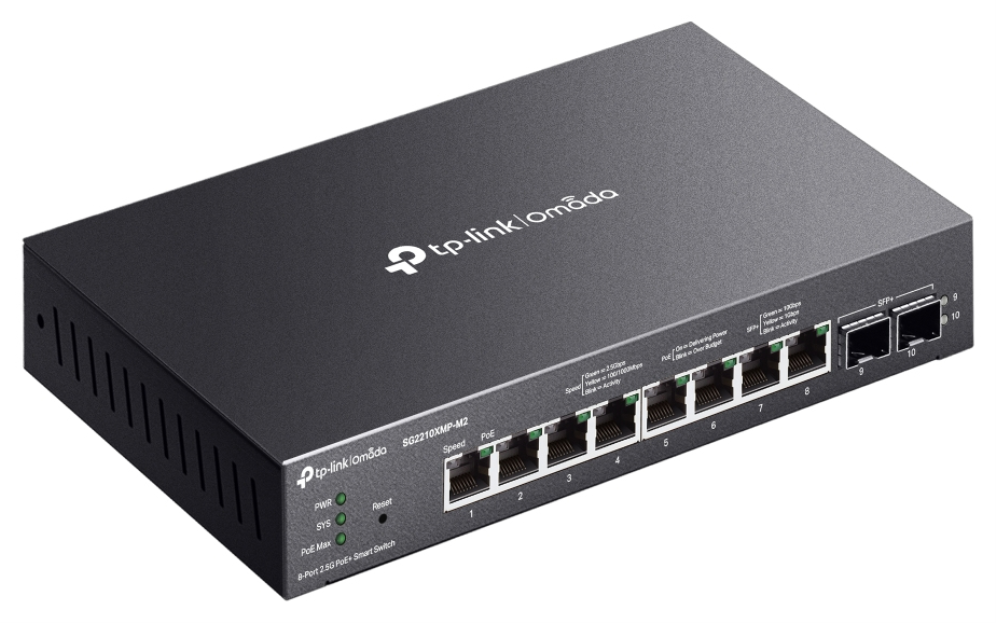 TP-Link Omada SG2210XMP-M2 switch Gestionado L2/L2+ 2.5G Ethernet (100/1000/2500) Energía sobre Ethernet (PoE) Montaje en pared/escritorio Negro — imagen 3
