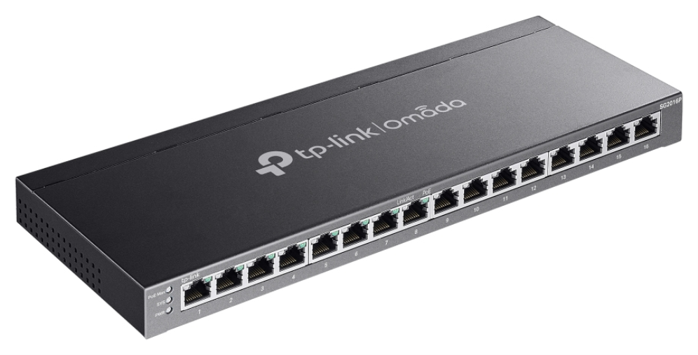 TP-Link Omada SG2016P switch Gestionado L2/L2+ Gigabit Ethernet (10/100/1000) Energía sobre Ethernet (PoE) Negro — imagen 4