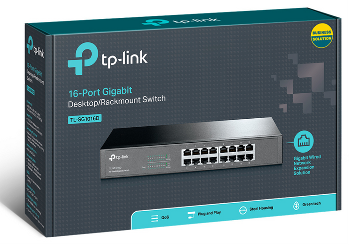 TP-Link TL-SG1016D No administrado Gigabit Ethernet (10/100/1000) Negro — imagen 4