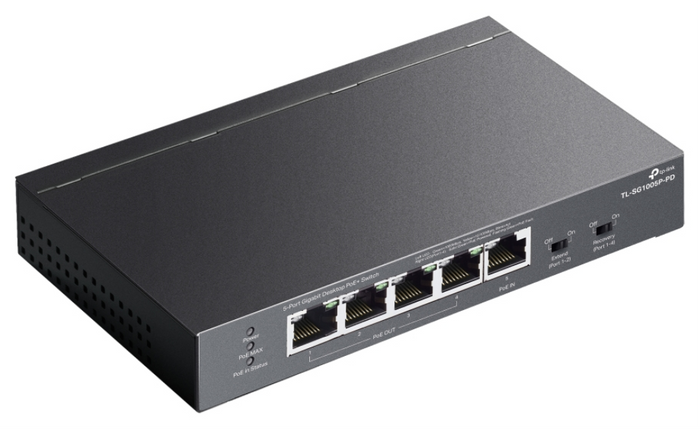 TP-Link TL-SG1005P-PD switch Gigabit Ethernet (10/100/1000) Energía sobre Ethernet (PoE) Negro — imagen 4