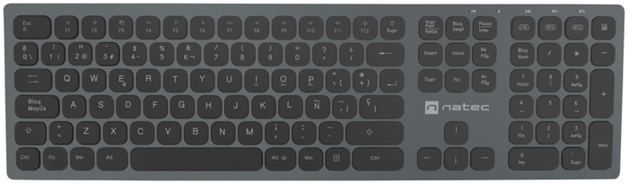 Teclado Natec dolphin slim Bluetooth aluminio · NKL-1830 · vista 1