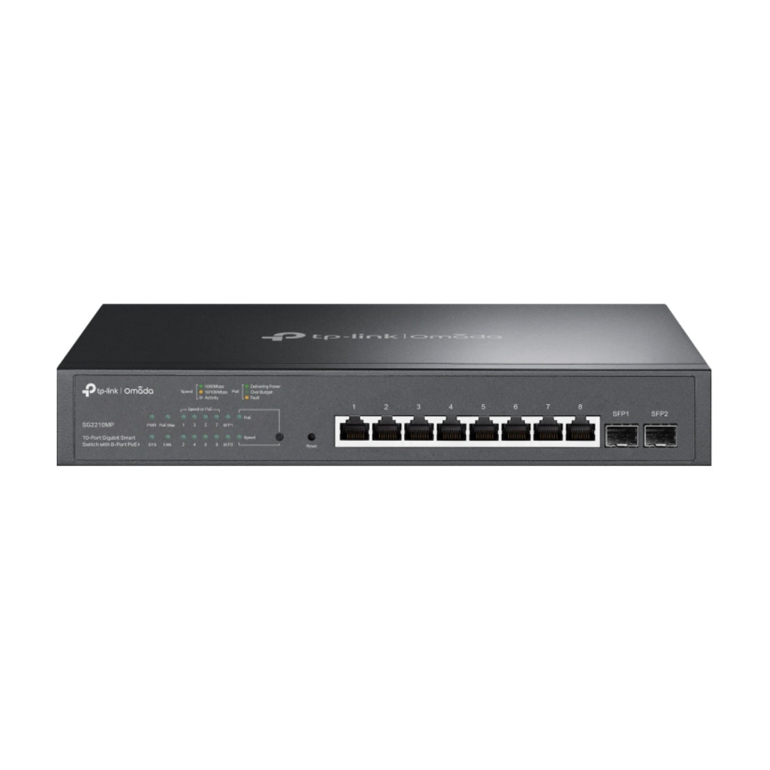 TP-Link Omada TL-SG2210MP Gestionado L2/L2+ Gigabit Ethernet (10/100/1000) Energía sobre Ethernet (PoE) 1U Negro