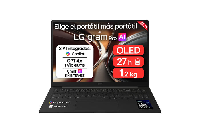 Portátil LG Gram Pro 16Z90U Ux7-358H 32Gb SSD 512Gb 16 W11H · 16Z90U-K.AUB5BN · vista 1