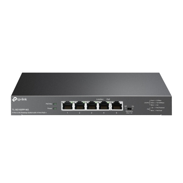 TP-Link TL-SG105PP-M2 switch No administrado Gigabit Ethernet (10/100/1000) Energía sobre Ethernet (PoE) Negro
