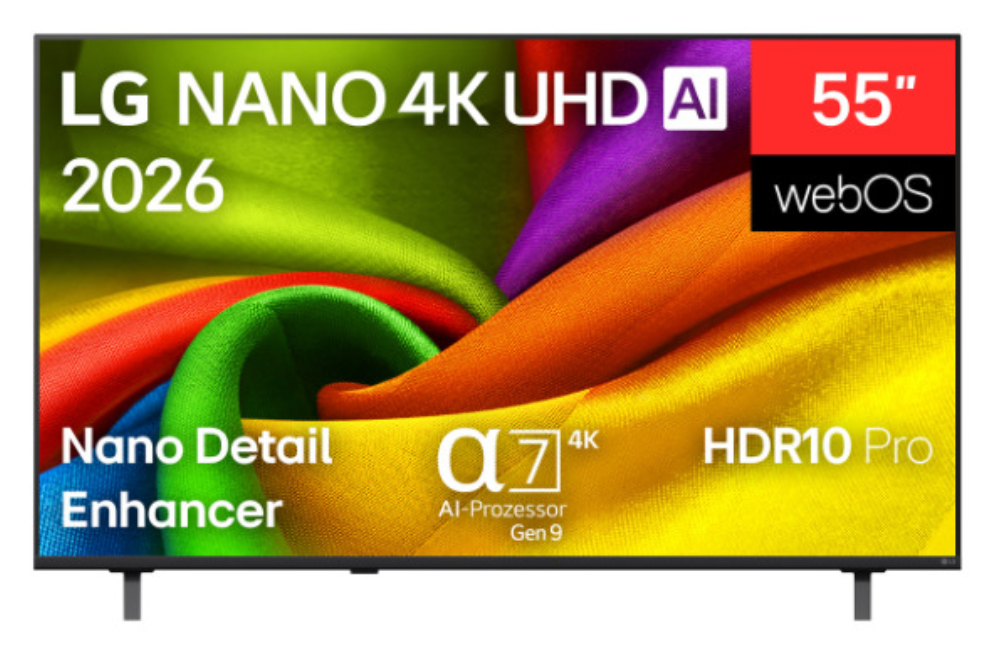 Tv LG 55nu8e0b3la.aeu 55" nano UHD patas laterales WiFi HDMI x3 · vista 1