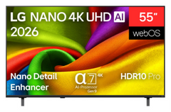 Tv LG 55nu8e0b3la.aeu 55" nano UHD patas laterales WiFi HDMI x3 · vista 1