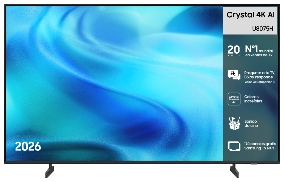 Samsung TV 43" Crystal 4K AI U8075H 4K Vision AI Smart