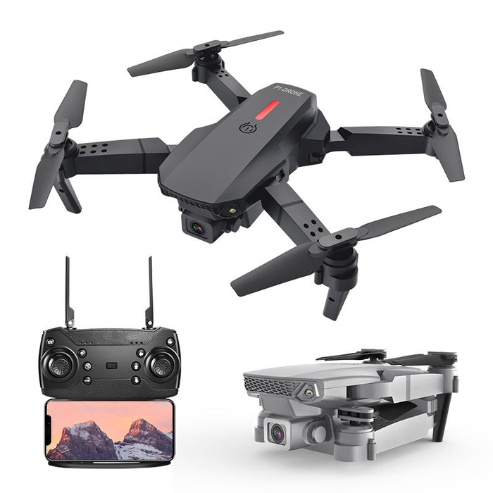 Dron plegable de doble cámara y 2 baterías